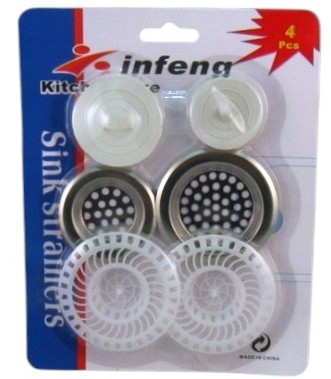 gootsteenfilters op kaart 6-dlg stockverkoop keukenaccessoires